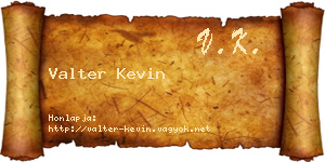 Valter Kevin névjegykártya